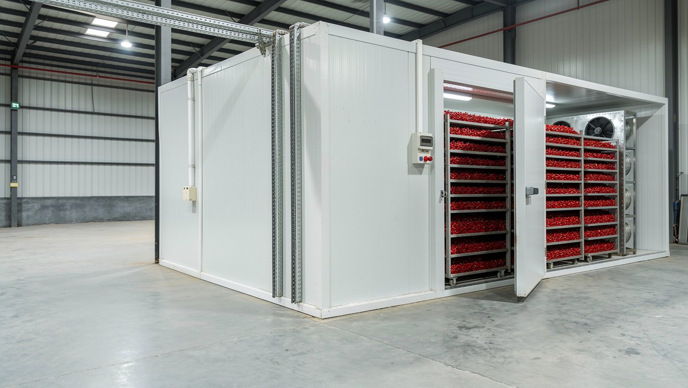 煤柴烘干房出料与排湿流程展示