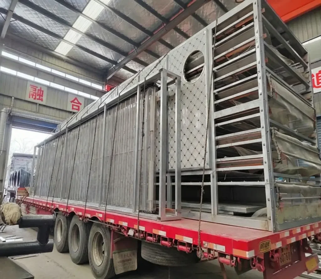 30米大型燃气/生物质双热源网状输送带干燥机成功运抵安徽