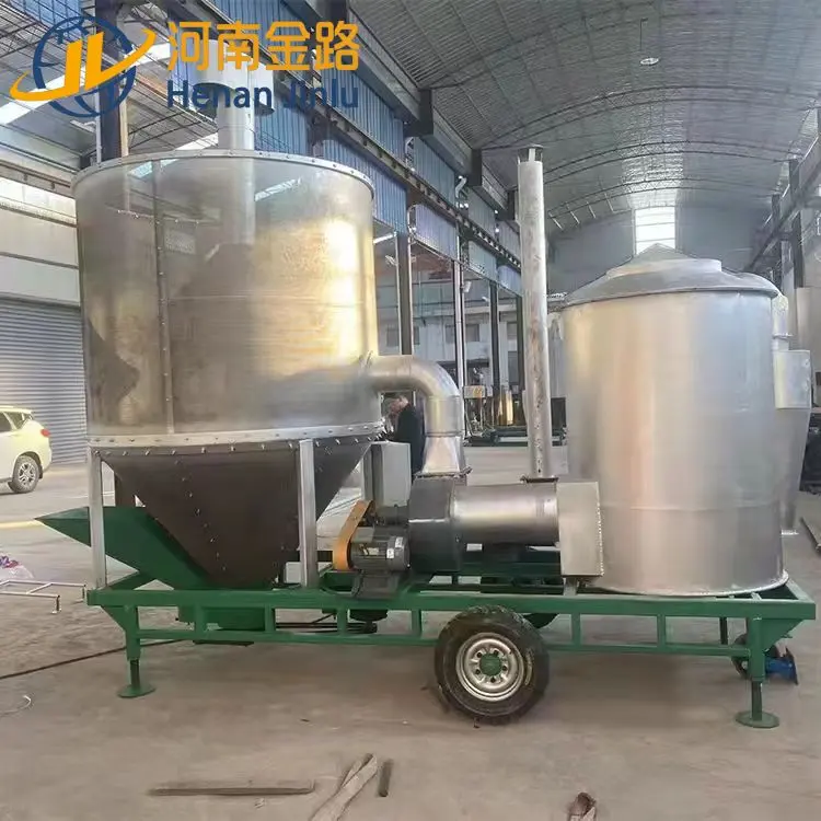 continuous flow grain dryer hot air furnace and feeding hopper